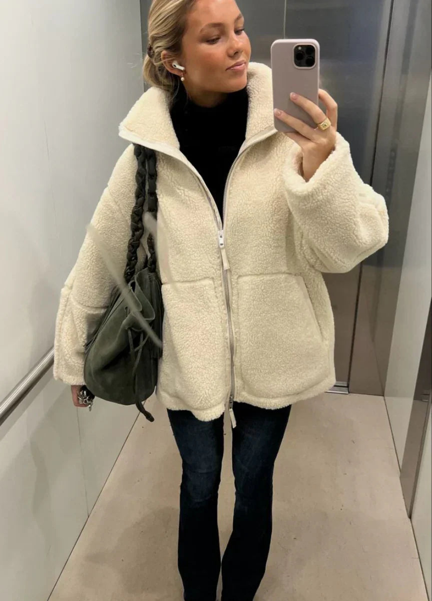 Kaja | Manteau effet peluche