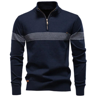Hervé | Pull classique en maille demi-zip pour homme