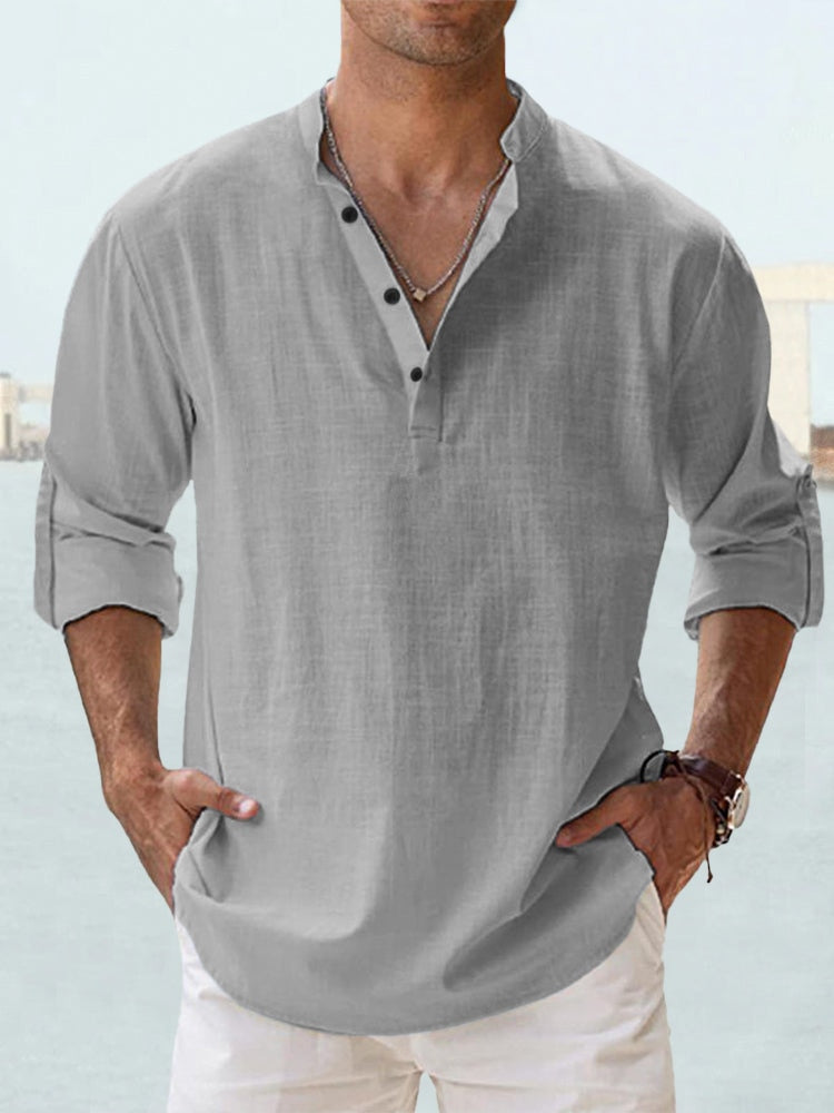Félix | Chemise minimaliste à col mandarin pour homme