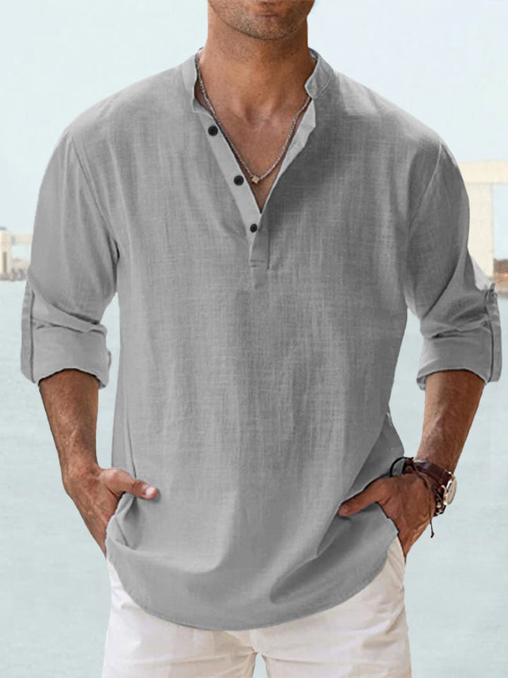 Félix | Chemise minimaliste à col mandarin pour homme