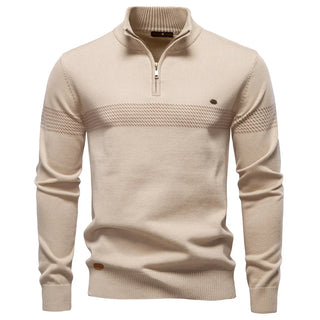 Hervé | Pull classique en maille demi-zip pour homme