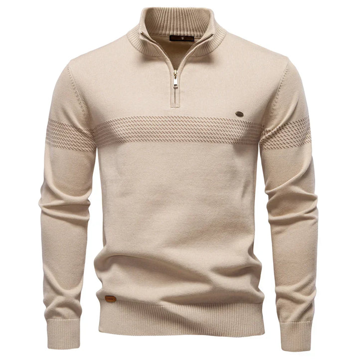 Hervé | Pull classique en maille demi-zip pour homme