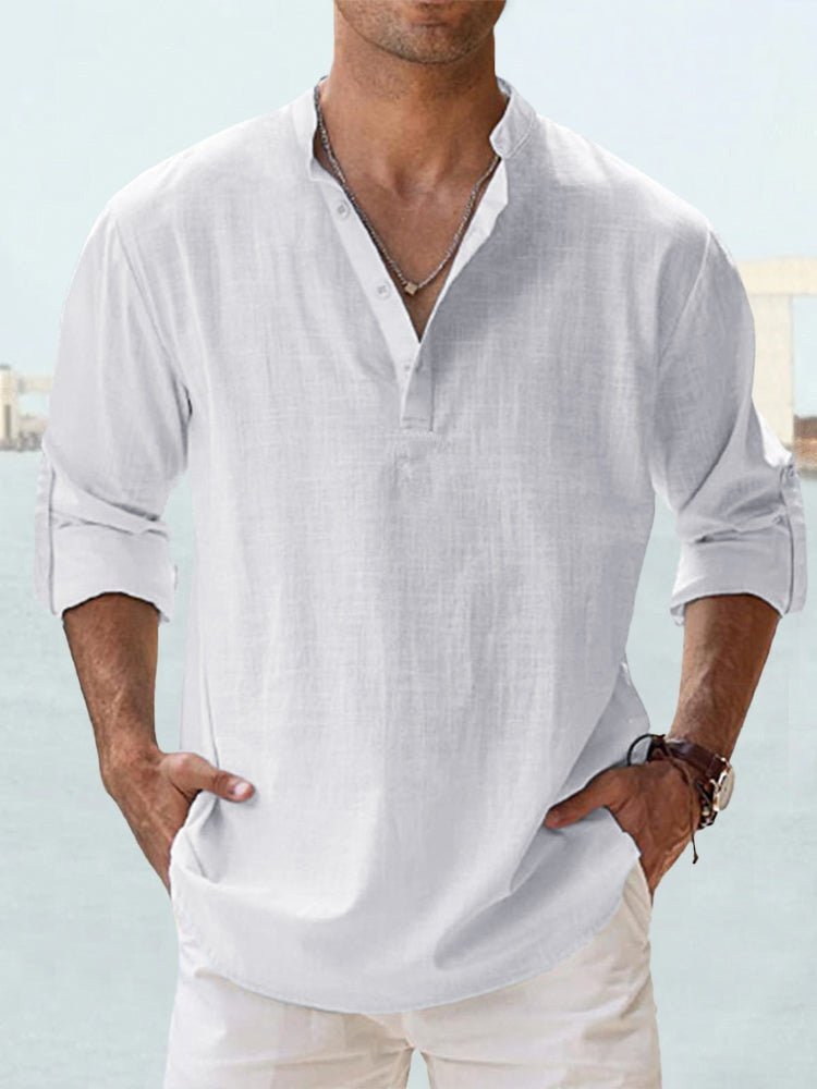 Félix | Chemise minimaliste à col mandarin pour homme