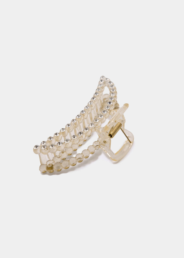 Pince à cheveux scintillante — blanc