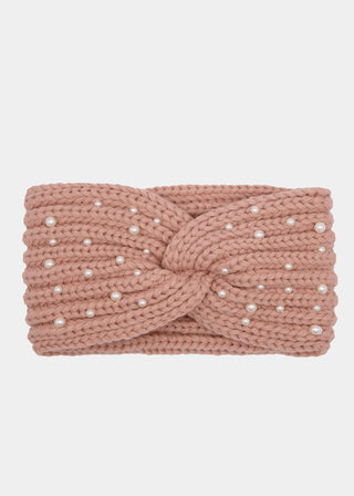 Bandeau en maille à perles — rose