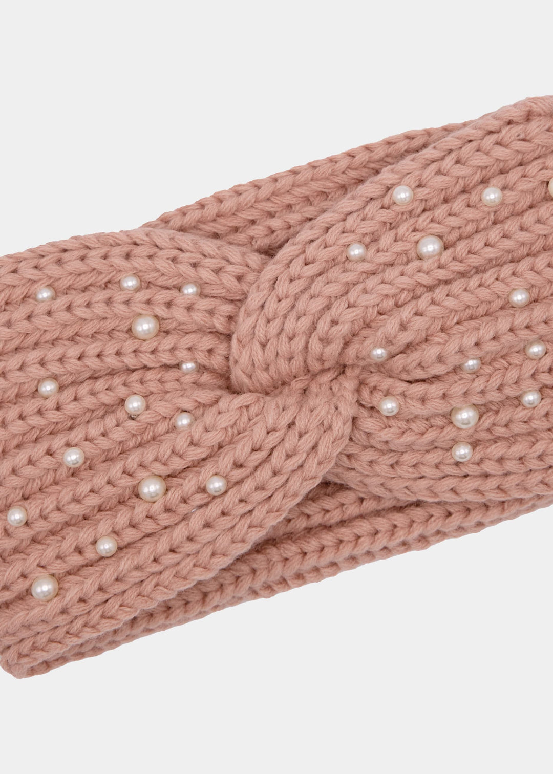 Bandeau en maille à perles — rose