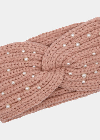 Bandeau en maille à perles — rose