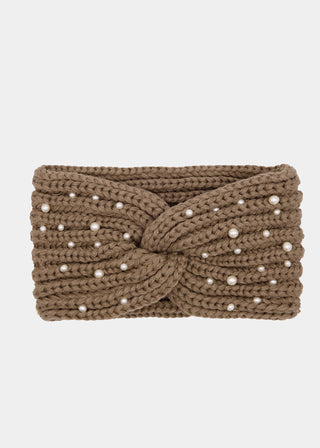 Bandeau en maille à perles — taupe