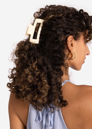 Pince à cheveux rectangulaire — beige