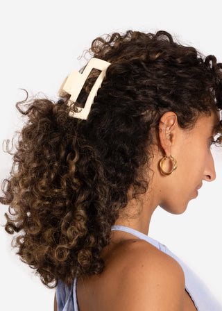 Pince à cheveux rectangulaire — beige