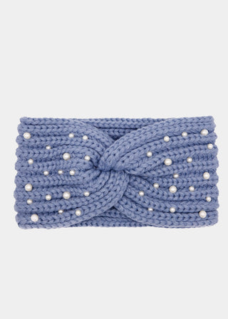 Bandeau en maille à perles — bleu