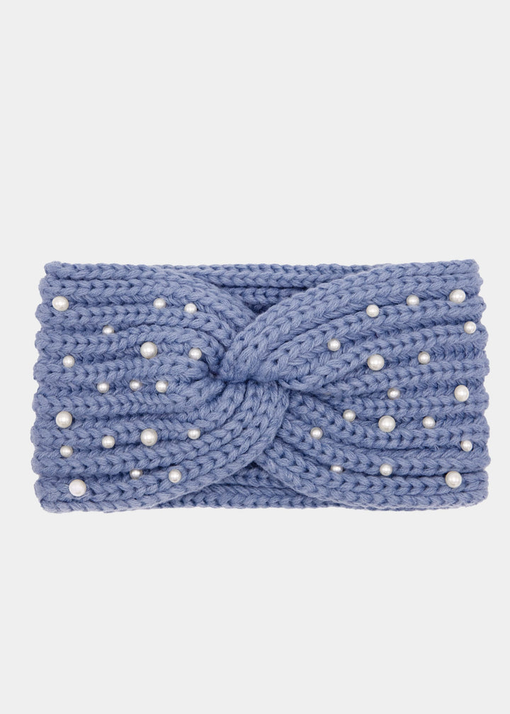 Bandeau en maille à perles — bleu