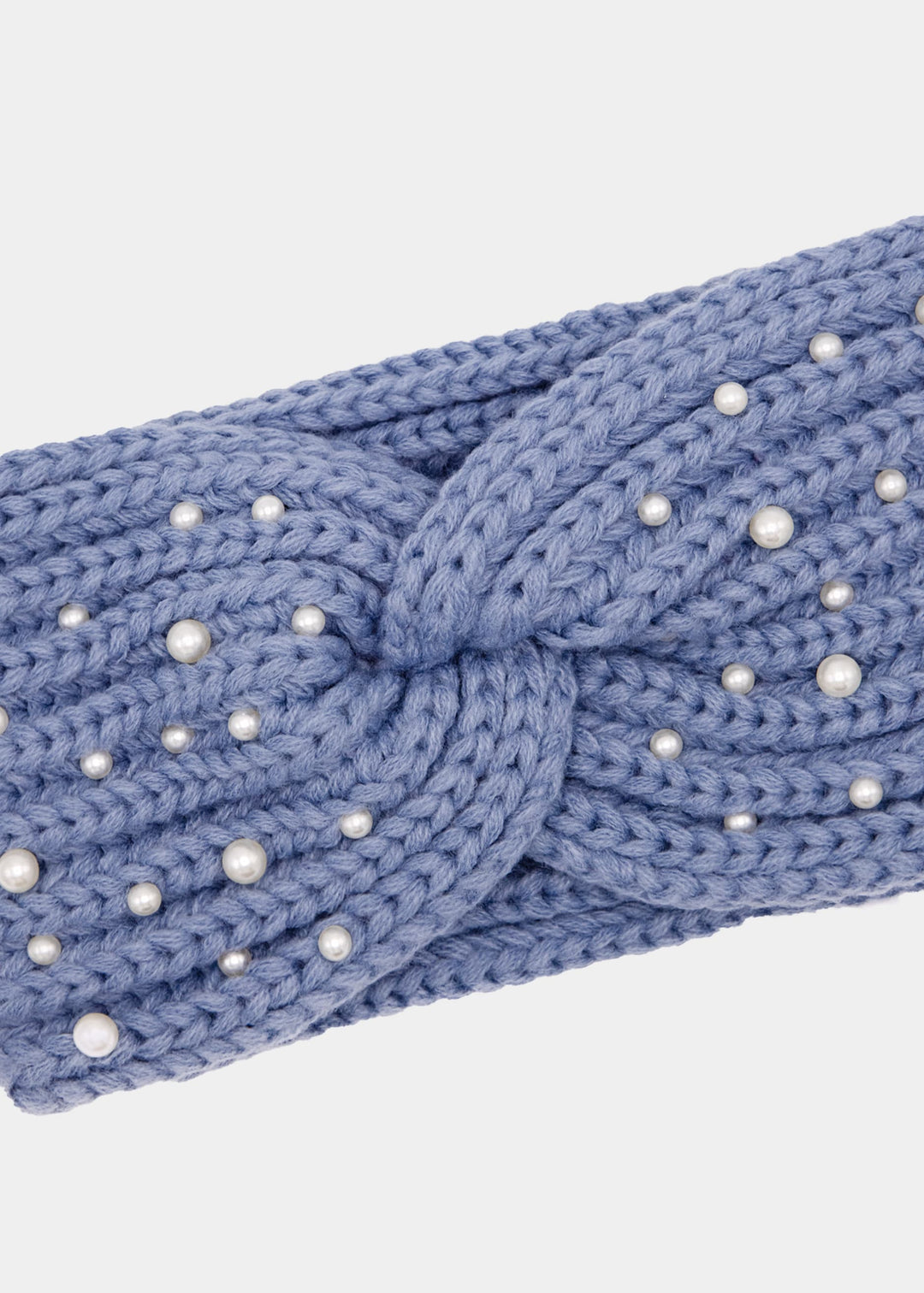 Bandeau en maille à perles — bleu