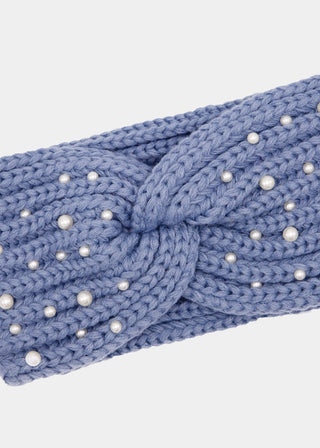 Bandeau en maille à perles — bleu