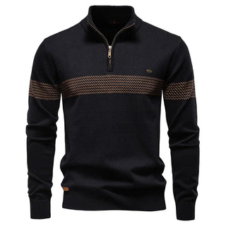 Hervé | Pull classique en maille demi-zip pour homme