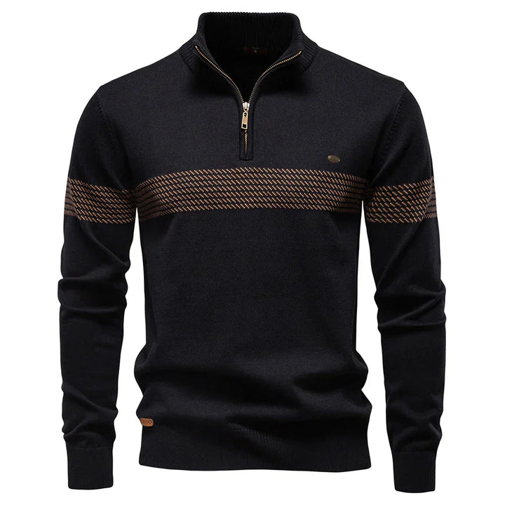 Hervé | Pull classique en maille demi-zip pour homme