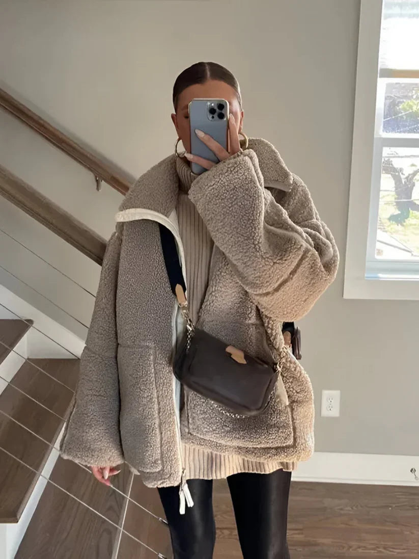 Kaja | Manteau effet peluche