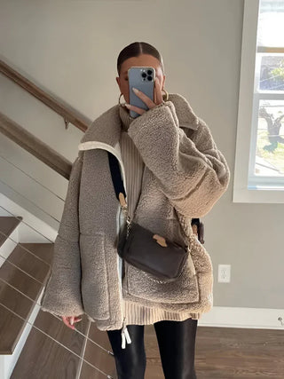 Kaja | Manteau effet peluche