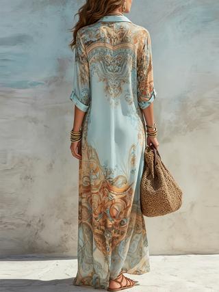 Coralie | Robe Chemise Méditerranéenne