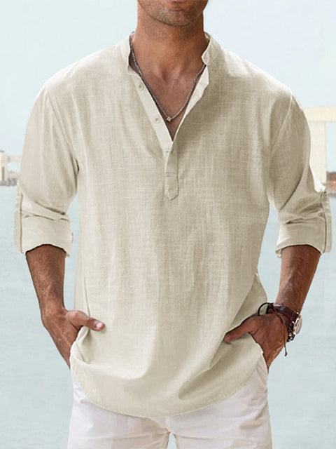 Félix | Chemise minimaliste à col mandarin pour homme