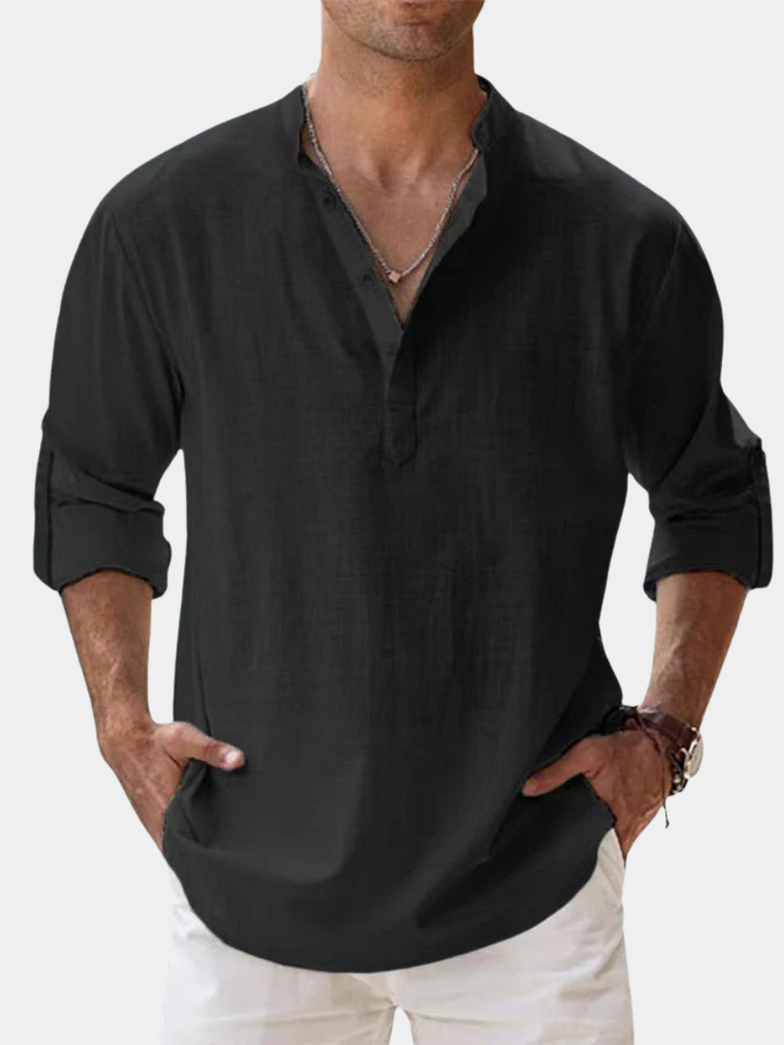 Félix | Chemise minimaliste à col mandarin pour homme
