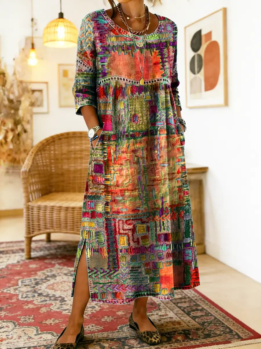 Anaïs | Robe ethnique patchwork vintage