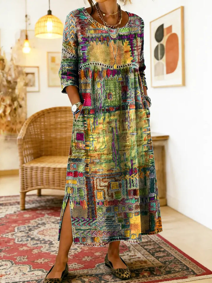 Anaïs | Robe ethnique patchwork vintage
