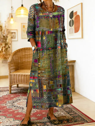 Anaïs | Robe ethnique patchwork vintage