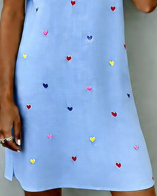 Amélie | Robe Colorée À Imprimé Cœur Et Col En V