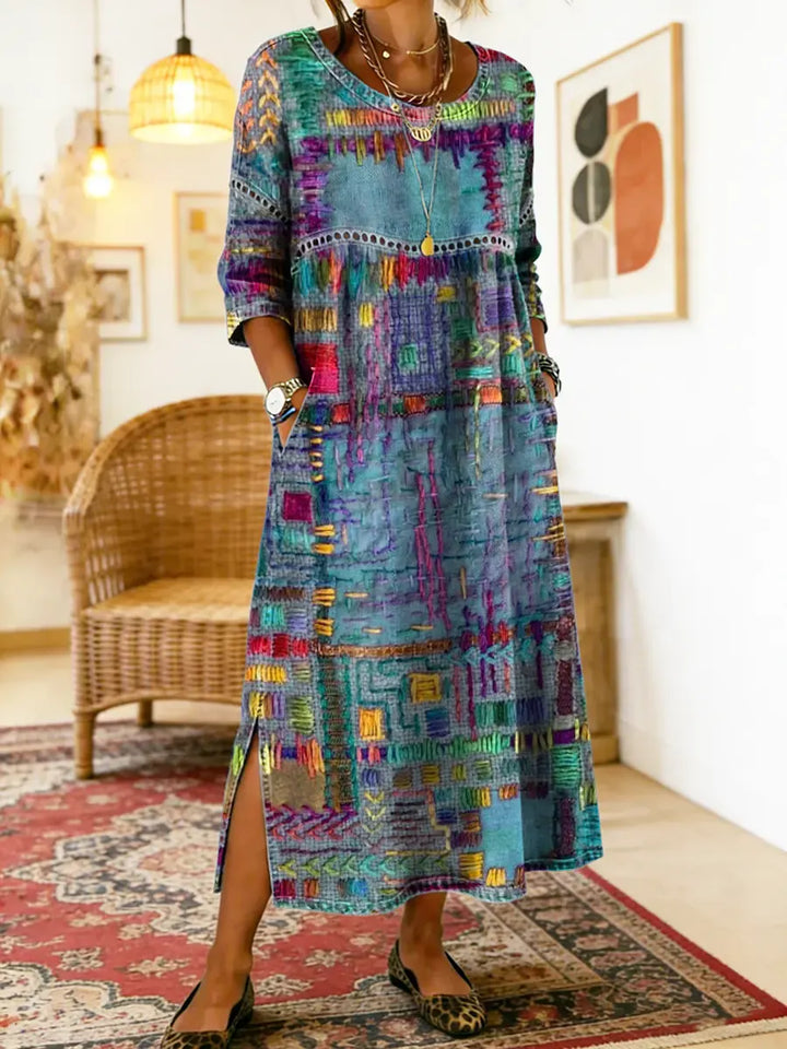 Anaïs | Robe ethnique patchwork vintage