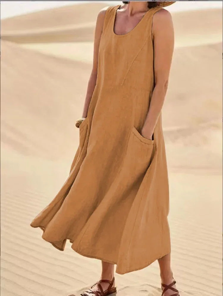 Nina Robe Maxi d’Été en Lin – L’Incontournable de l’Été