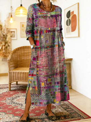 Anaïs | Robe ethnique patchwork vintage