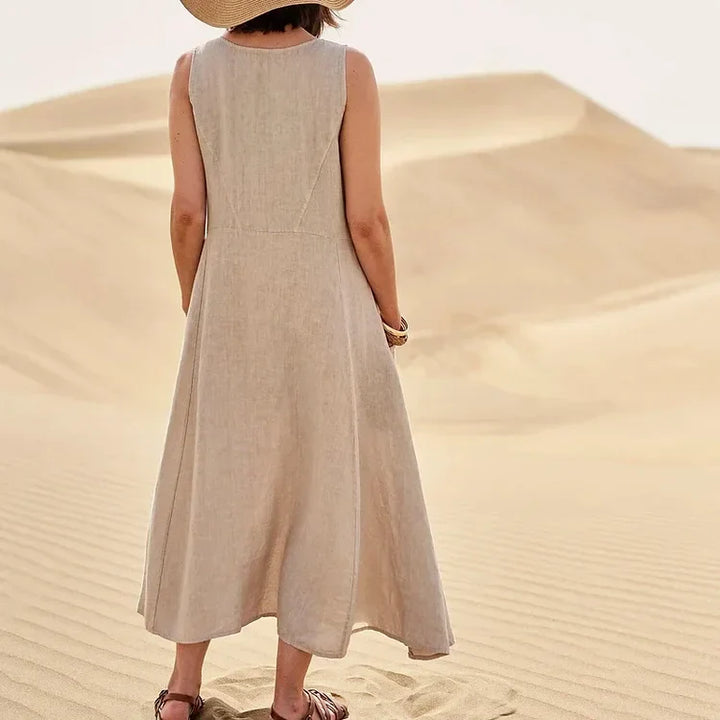 Nina Robe Maxi d’Été en Lin – L’Incontournable de l’Été