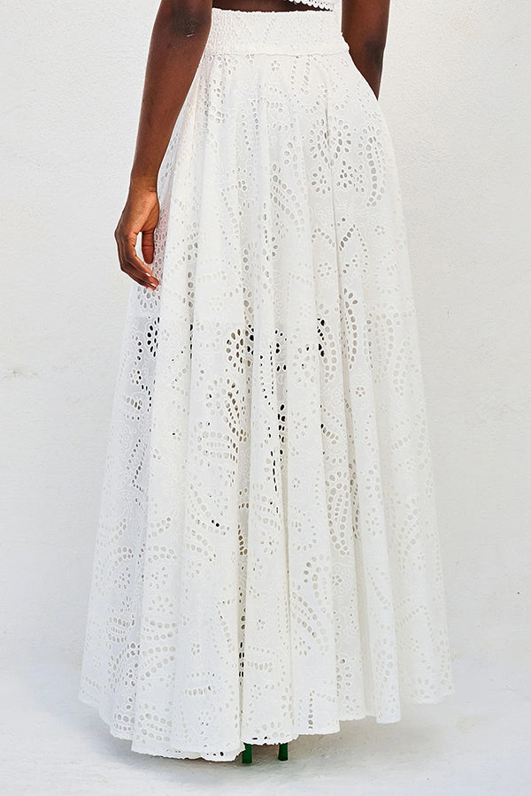 Ensemble Larissa™ : Top Brodé et Jupe Maxi Taille Haute
