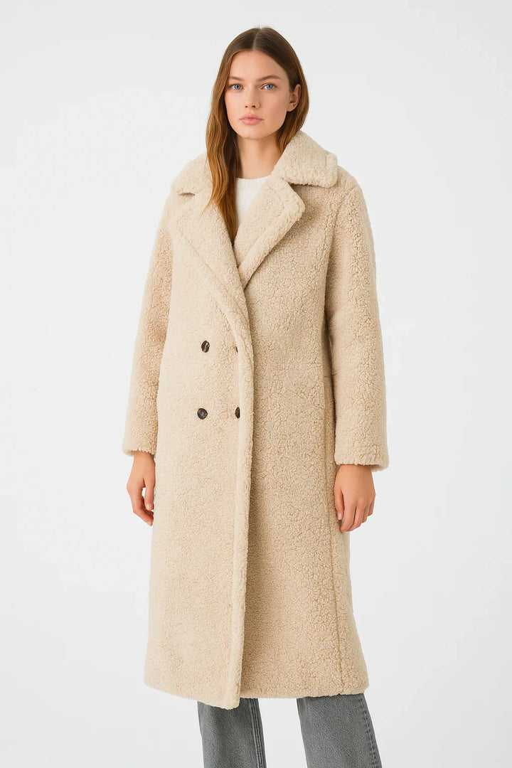 Emma | Manteau long effet peluche