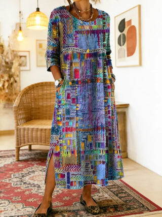 Anaïs | Robe ethnique patchwork vintage