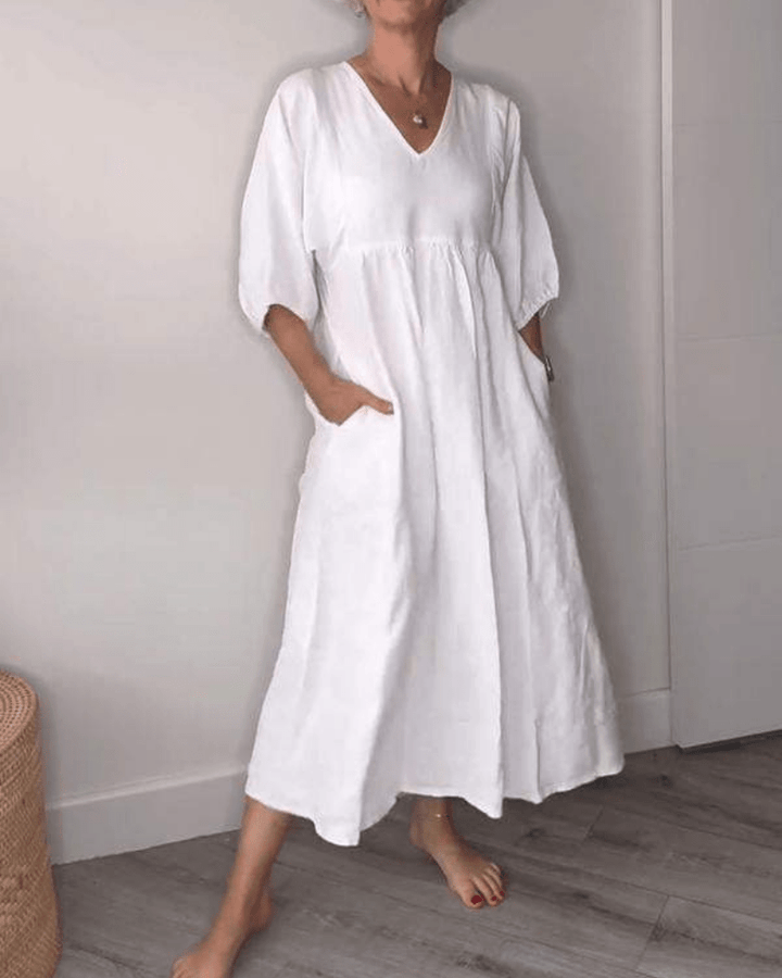 Corvalyn | Robe longue élégante à col en V