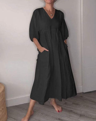 Corvalyn | Robe longue élégante à col en V