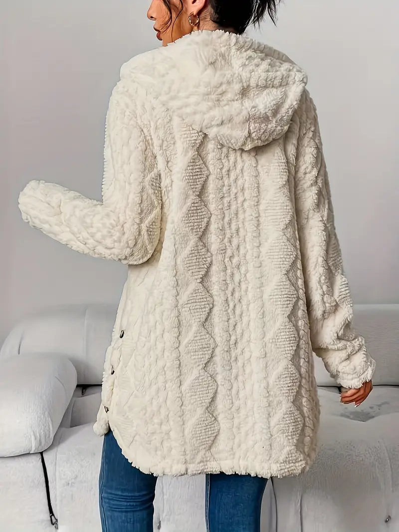 Sara | Manteau à capuche effet peluche