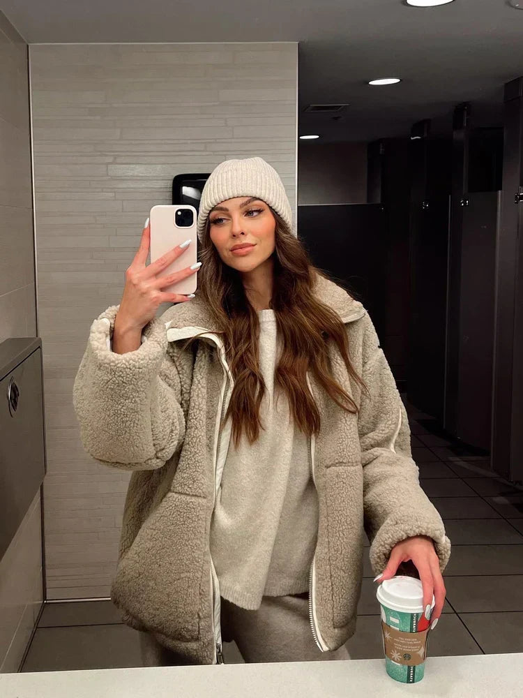 Kaja | Manteau effet peluche