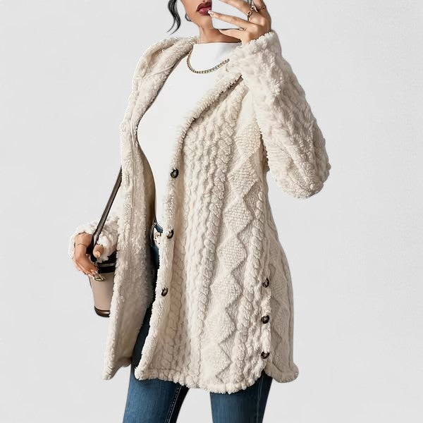 Sara | Manteau à capuche effet peluche