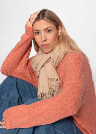 Écharpe douce en mélange cachemire — beige