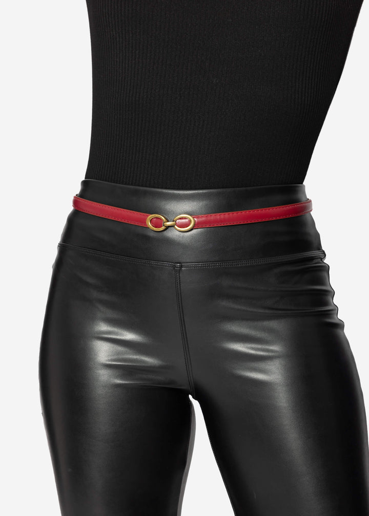 Ceinture ajustable à anneaux — bordeaux