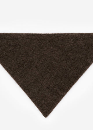 Écharpe triangle en maille — marron foncé