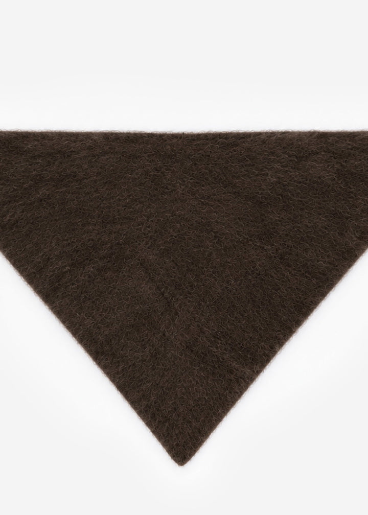 Écharpe triangle en maille — marron foncé