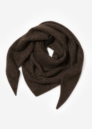 Écharpe triangle en maille — marron foncé