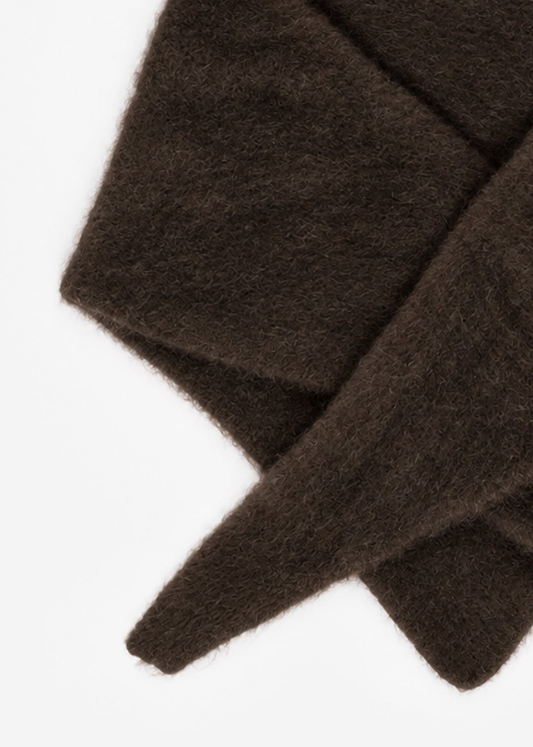 Écharpe triangle en maille — marron foncé