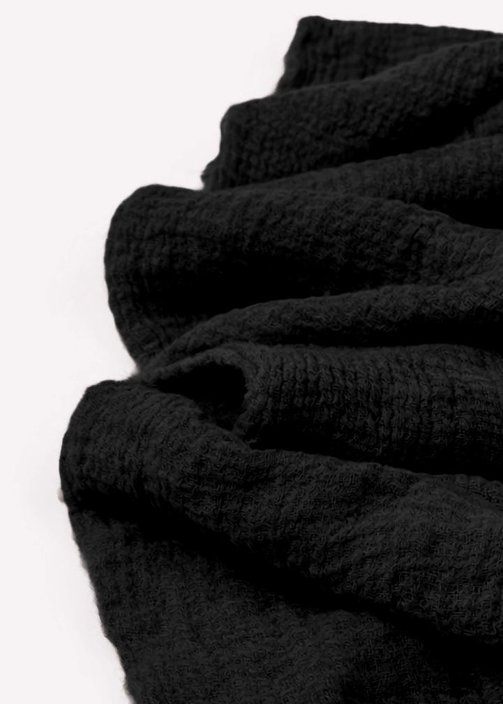 Écharpe en mousseline de coton — noir