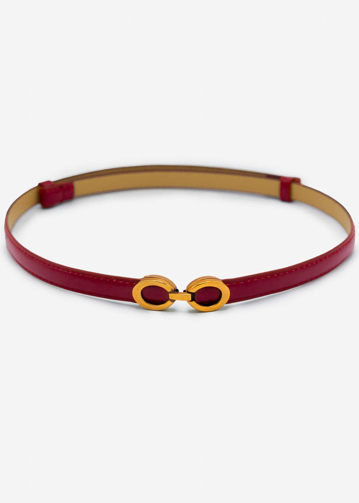 Ceinture ajustable à anneaux — bordeaux