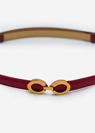 Ceinture ajustable à anneaux — bordeaux